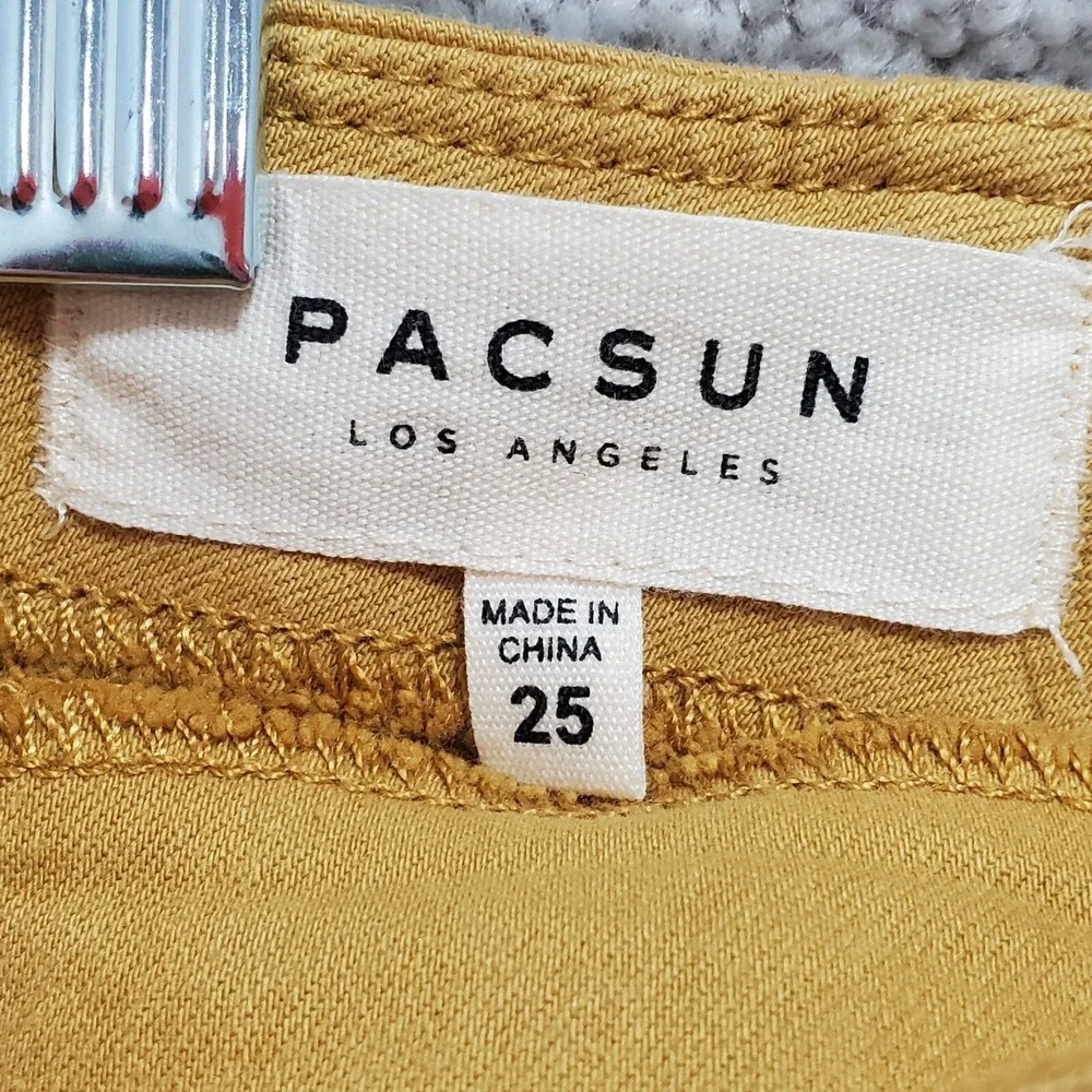 Pacsun Mini Skirt Women's 25 Retro‎ Mustard Cotton Stretch Pockets Performance
